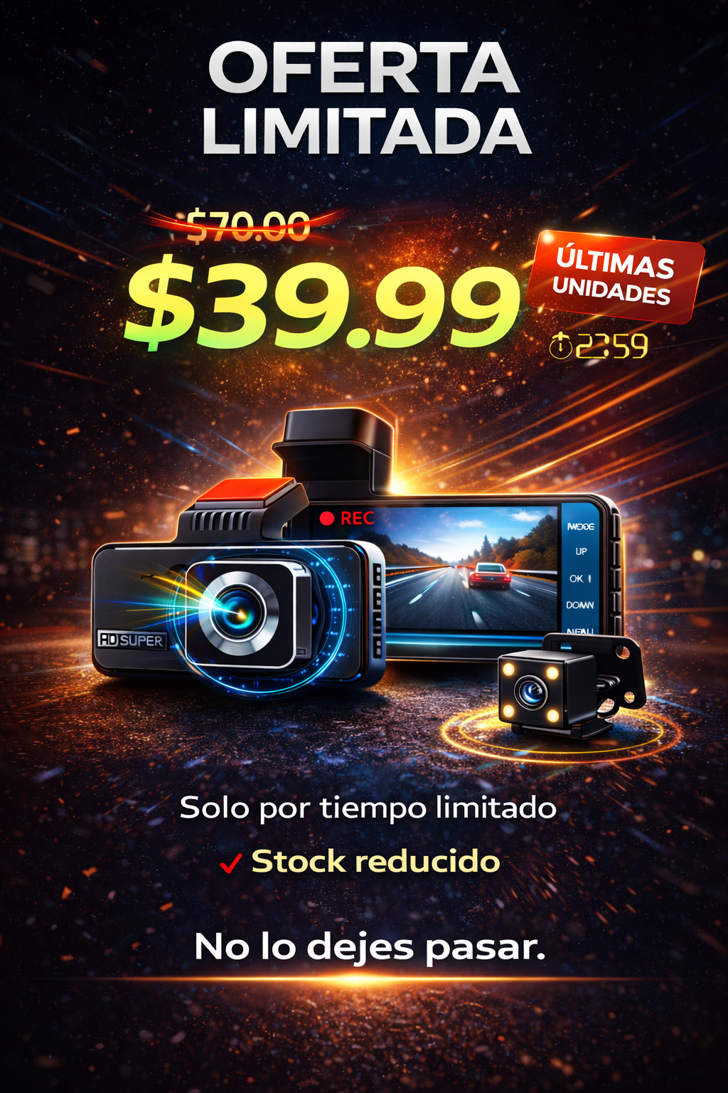 Cámara de seguridad DriveShield HD ¿Qué harías si mañana te chocan y dicen que fue tu culpa?
