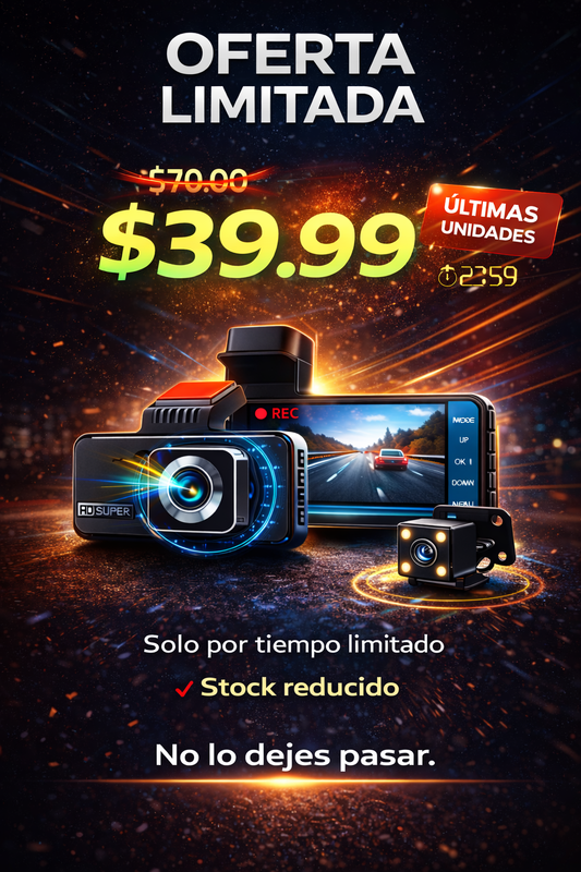 Cámara de seguridad DriveShield HD ¿Qué harías si mañana te chocan y dicen que fue tu culpa?